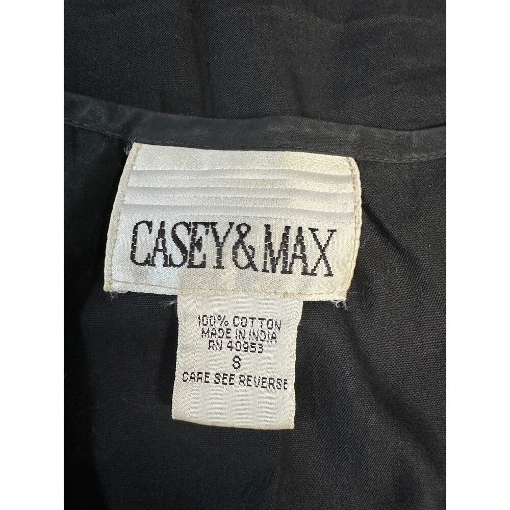 Vintage Casey & Max Black Beaded Vest Boho Festival Y2K Size S 100% Cotton - Picture 7 of 7